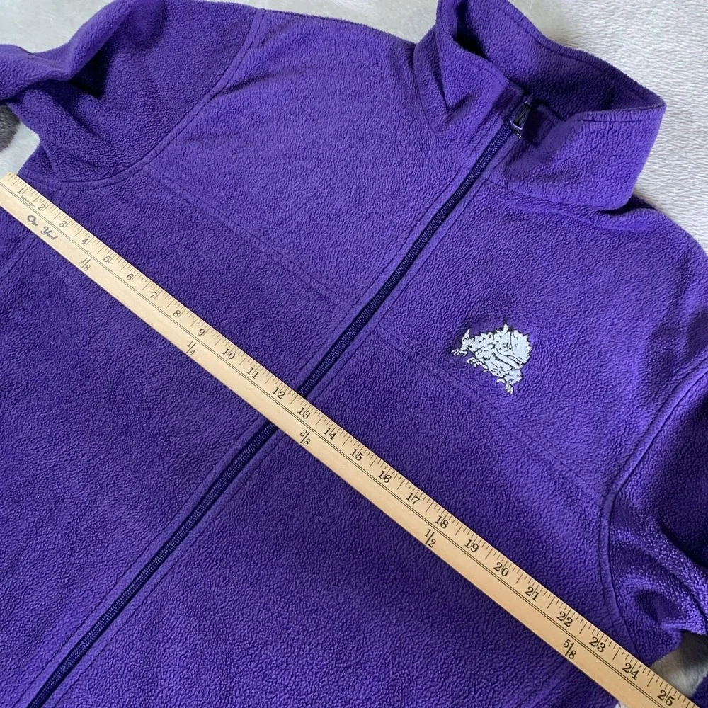 TCU Horned Frogs Jacket Mens Large Purple NCAA Football Columbia Full Zip Fleece